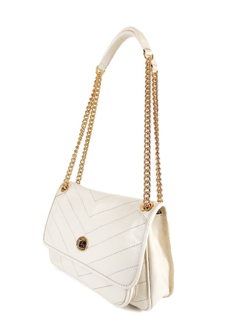 BOLSA GUTA TIRACOLO COURO OFF WHITE