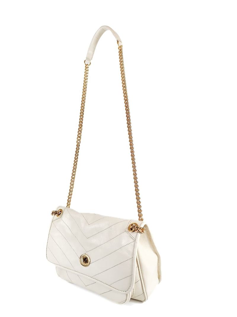 BOLSA GUTA TIRACOLO COURO OFF WHITE