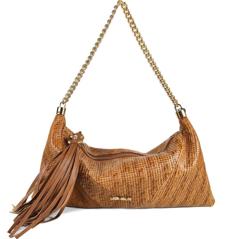 BOLSA EMILLY CLUTCH COURO CARAMELO