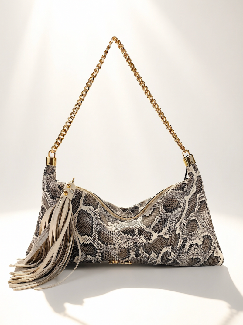 BOLSA EMILLY CLUTCH COURO COBRA