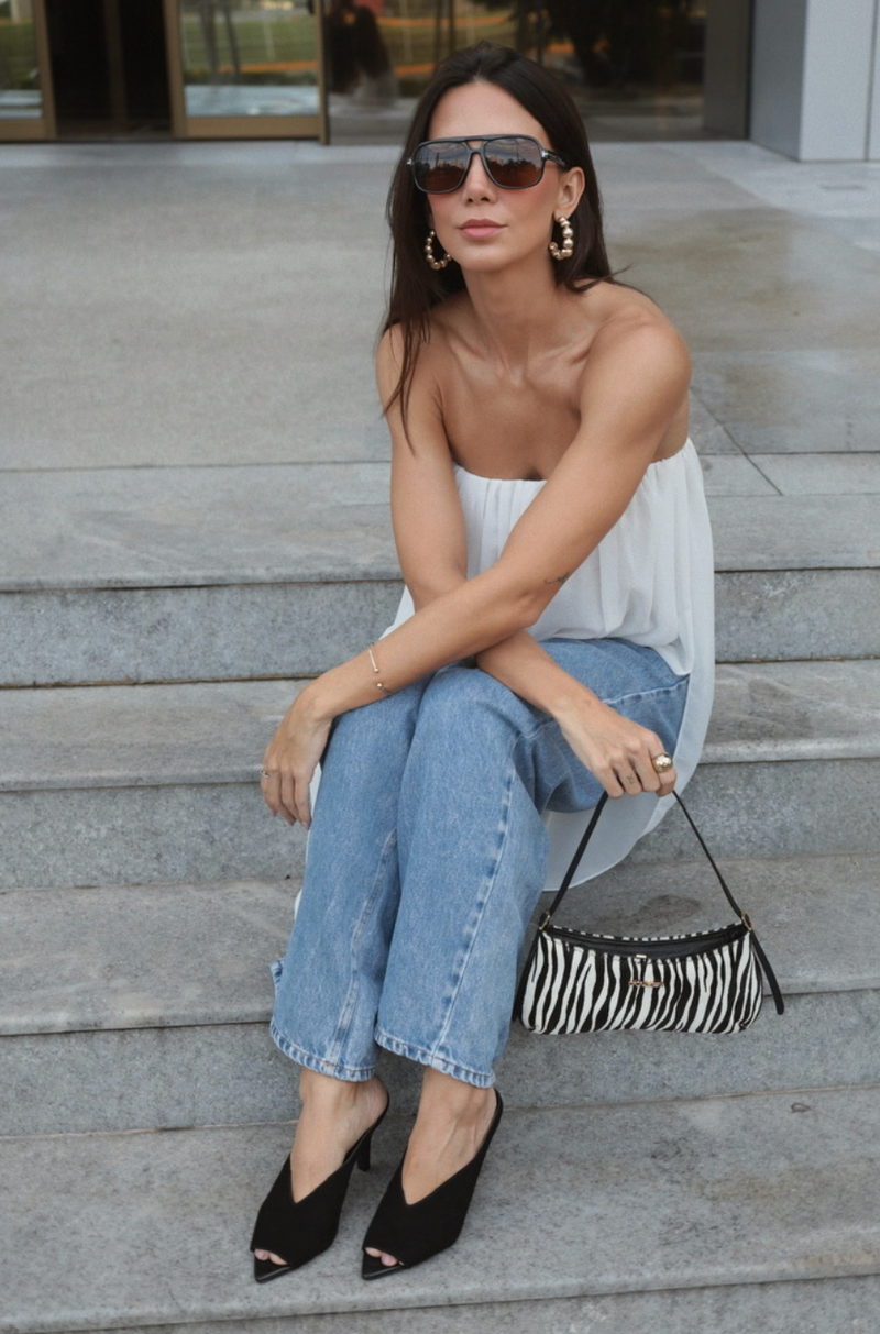 MINI BAG ESME COURO ZEBRA