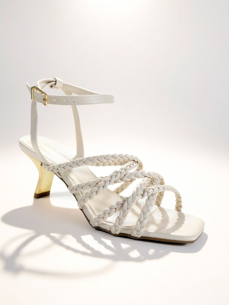 SANDÁLIA SALTO MEDIO OFF WHITE