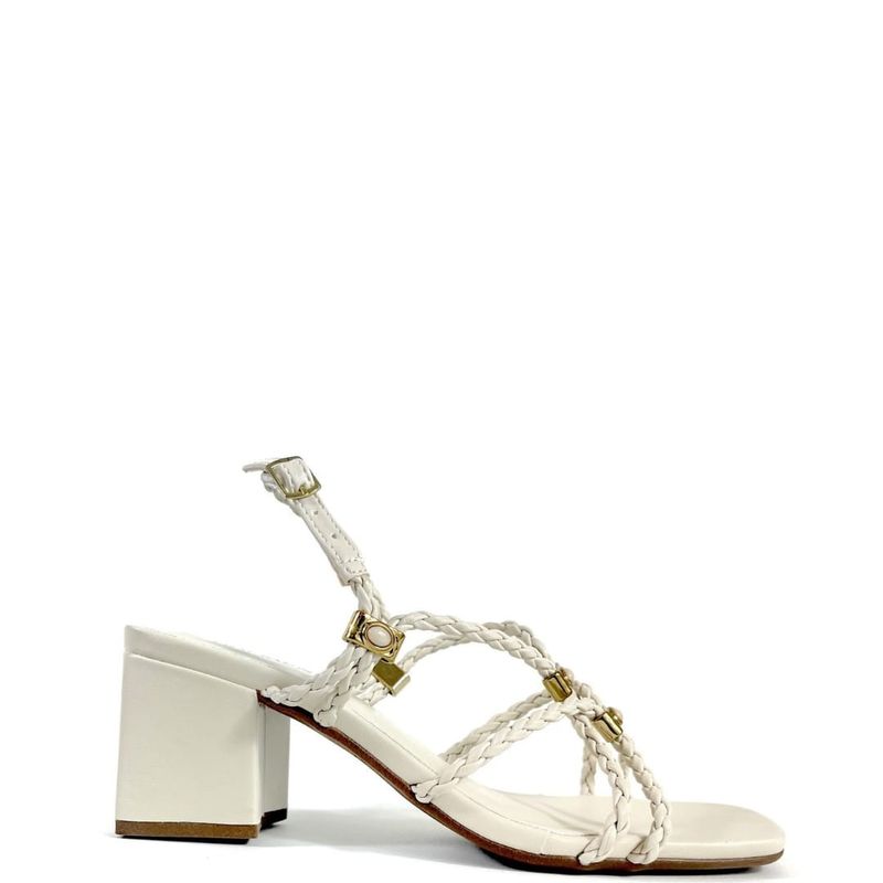 SANDALIA SALTO MEDIO OFF WHITE