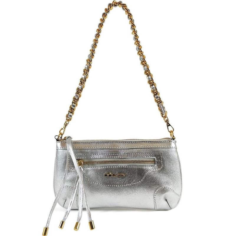 BOLSA FRIDA TIRACOLO COURO PRATA