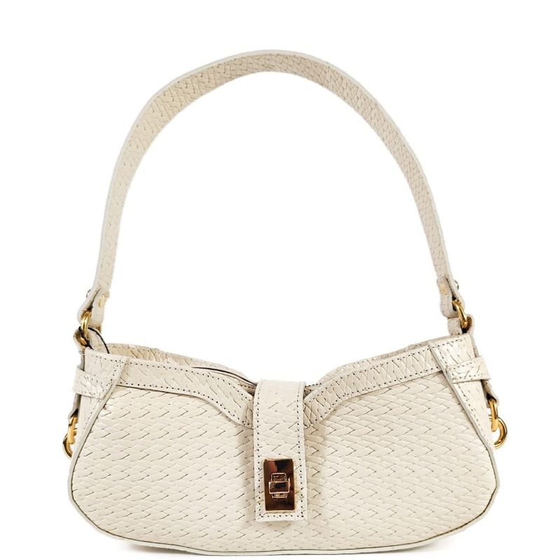 BOLSA ALICE COURO OFF WHITE
