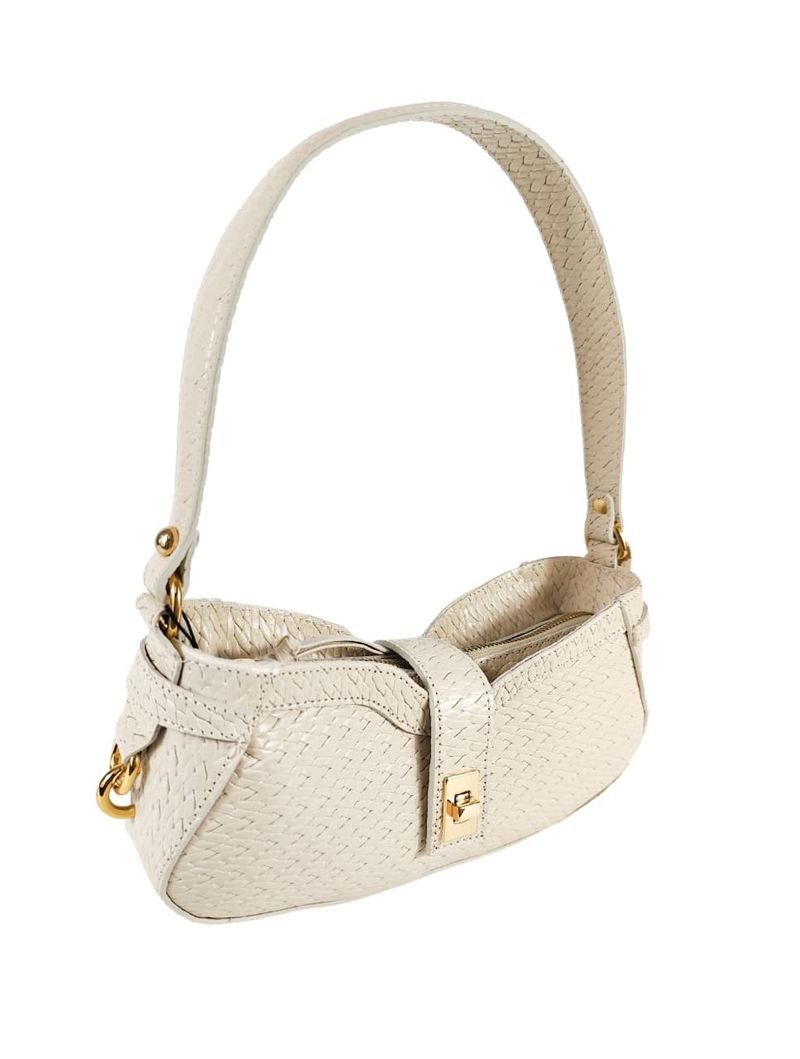 BOLSA ALICE COURO OFF WHITE