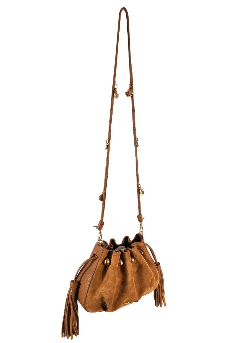 BOLSA LIZ TIRACOLO COURO CARAMELO