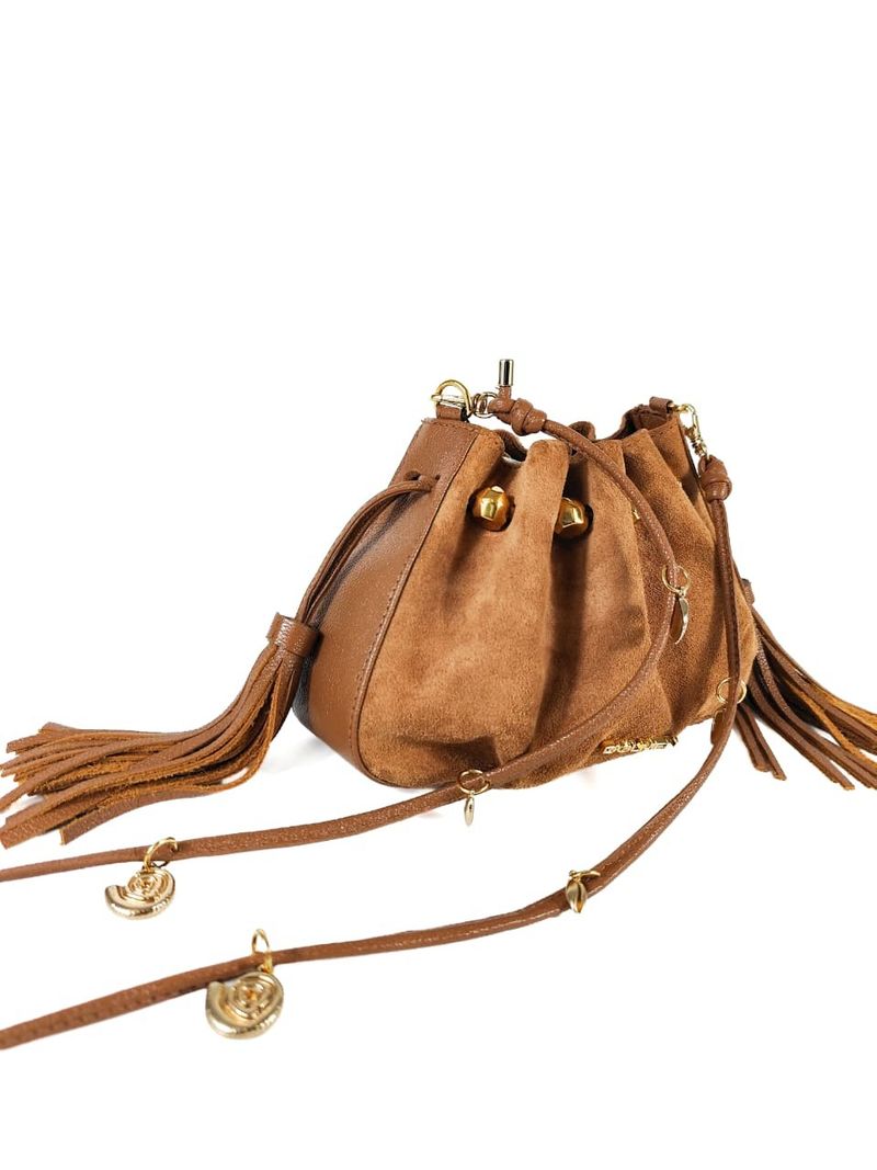 BOLSA LIZ TIRACOLO COURO CARAMELO