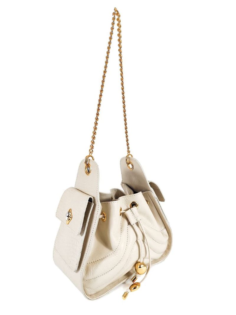 BOLSA MAYARA COURO OFF WHITE