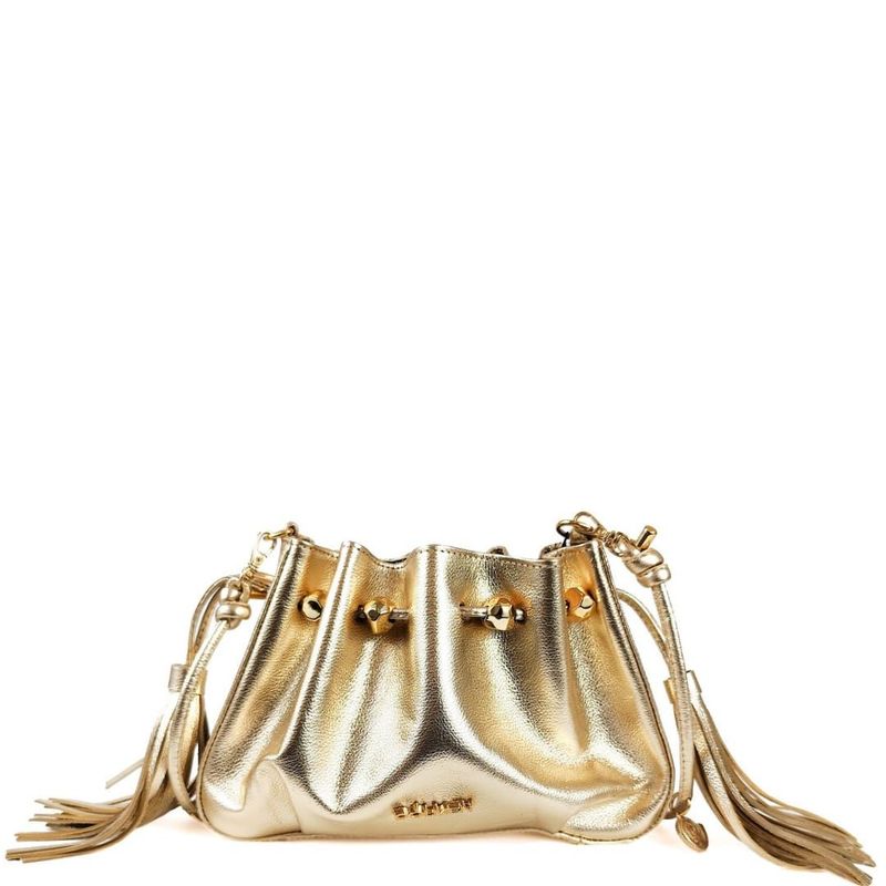 BOLSA LIZ TIRACOLO COURO OURO
