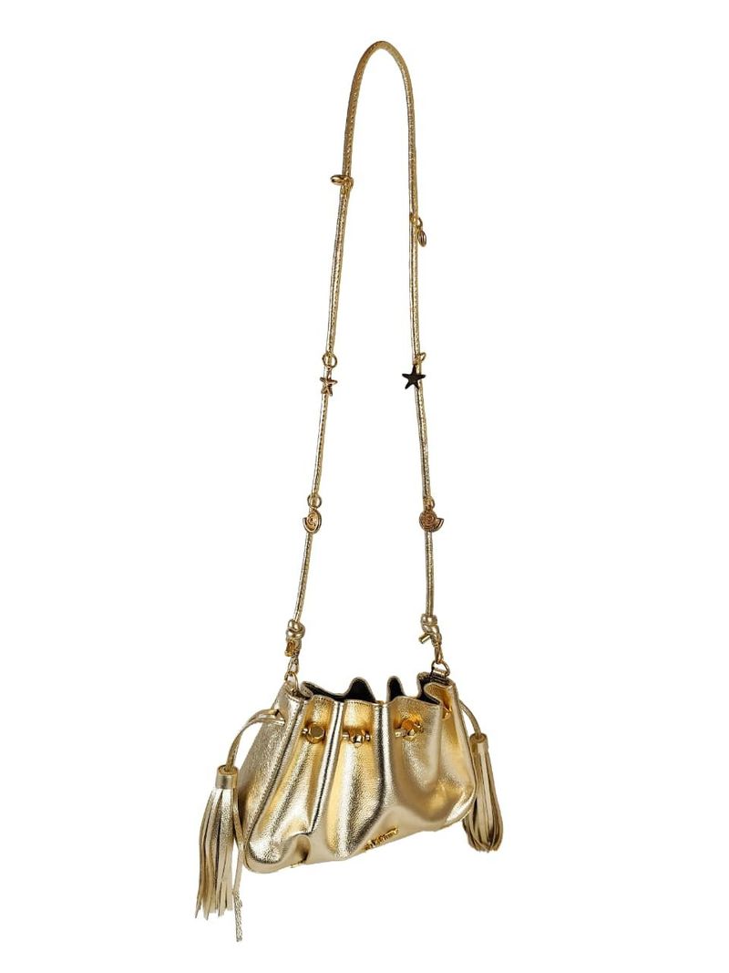 BOLSA LIZ TIRACOLO COURO OURO