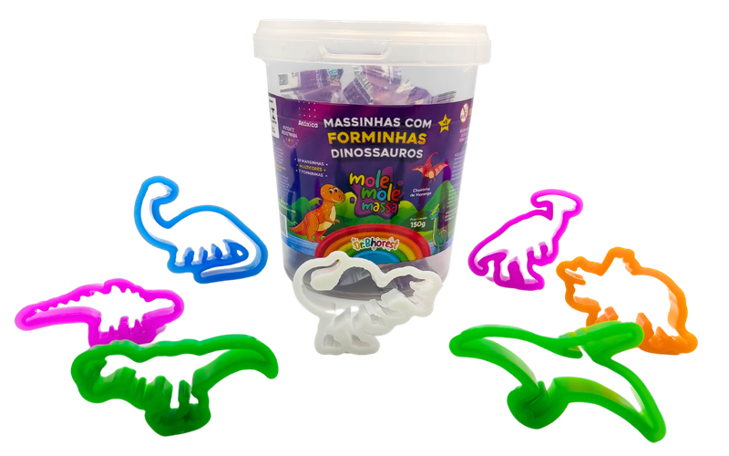 MASSINHAS COM FORMINHAS DINOSSAUROS 150G