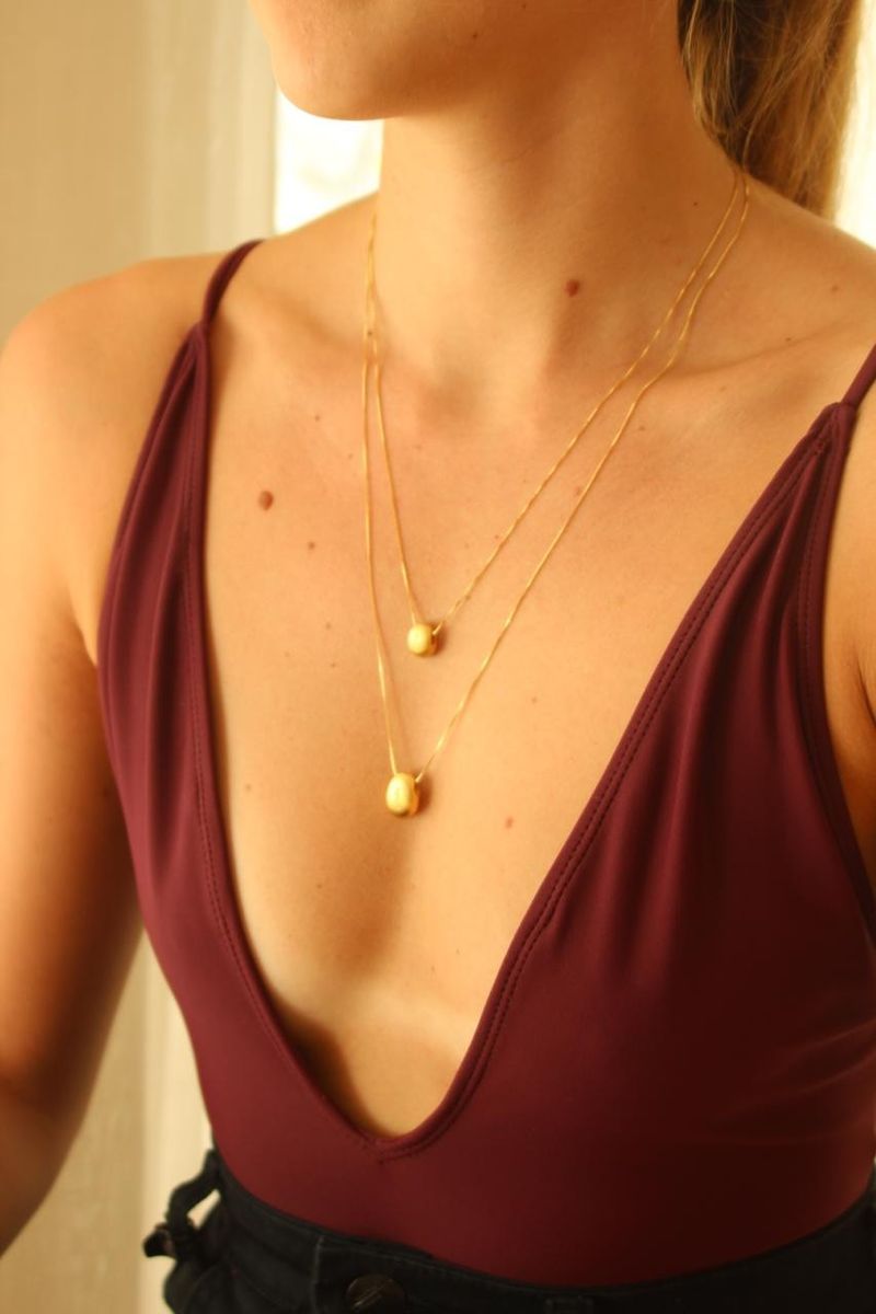 Colar Aqui+Agora - 100% Prata banhada a Ouro 18k