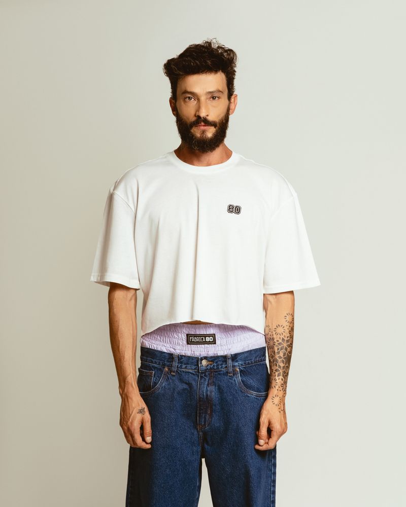 CAMISETA CROPPED PIMA BRANCA