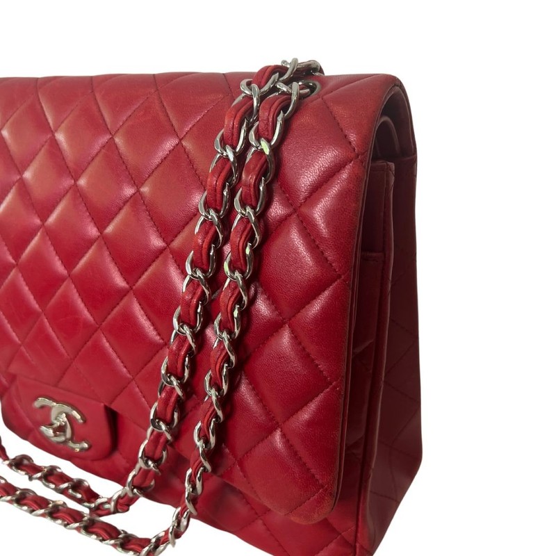 Bolsa Chanel Double Flap Maxi Vermelha