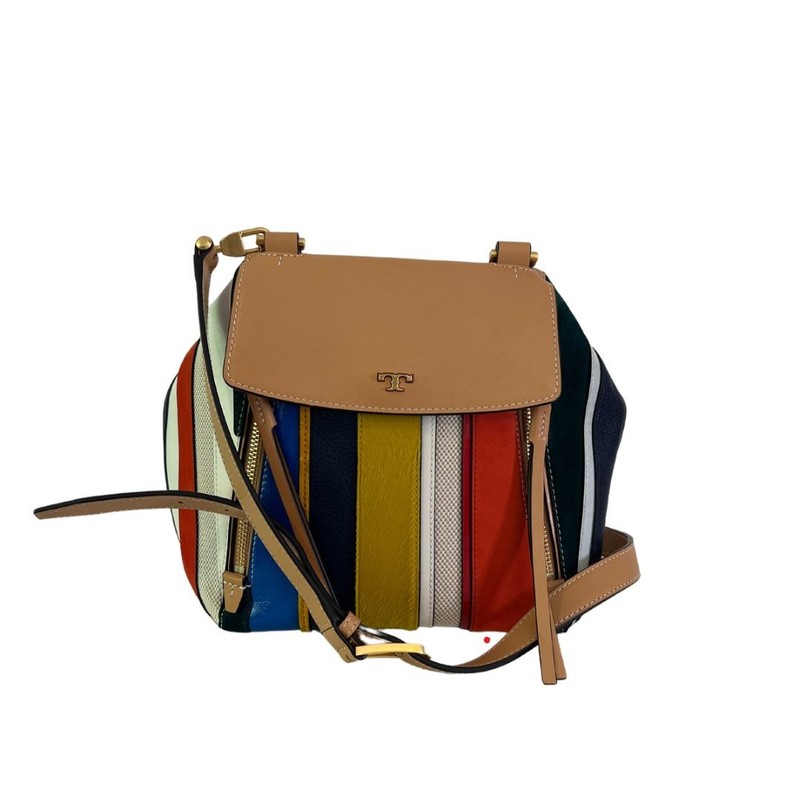 Bolsa Tory Burch Half Moon Striped