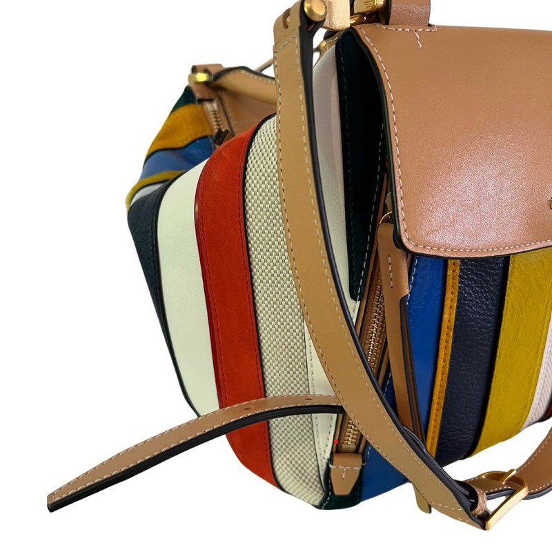 Bolsa Tory Burch Half Moon Striped