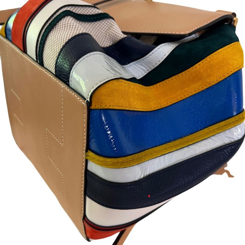 Bolsa Tory Burch Half Moon Striped