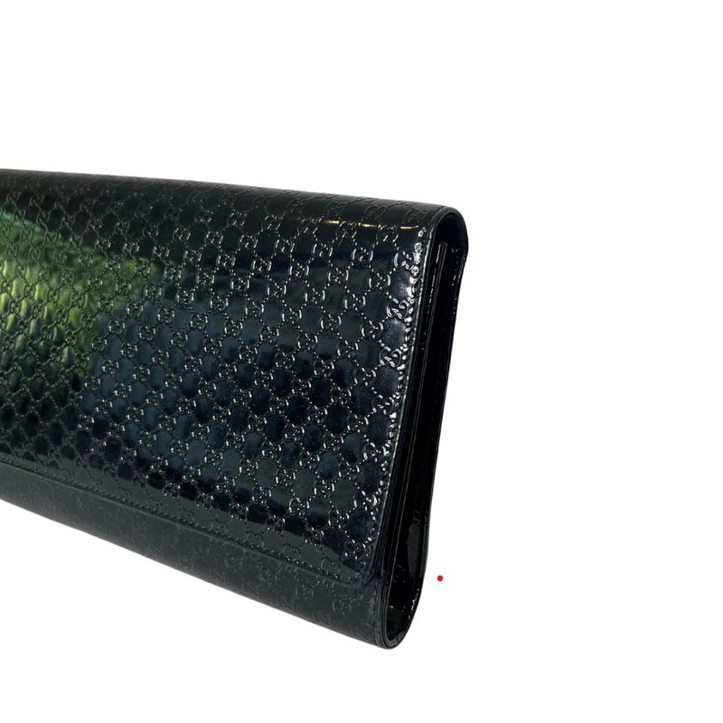 Clutch Gucci Broadway Microguccissima Verniz Preta