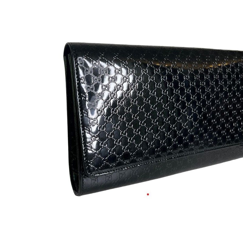 Clutch Gucci Broadway Microguccissima Verniz Preta