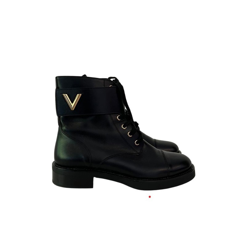 Bota Louis Vuitton Wonderland Preta 38 Sola  36 Brasil