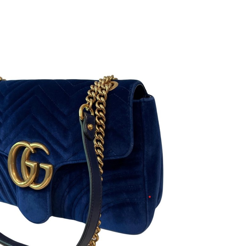 Bolsa Gucci Marmont Veludo Azul