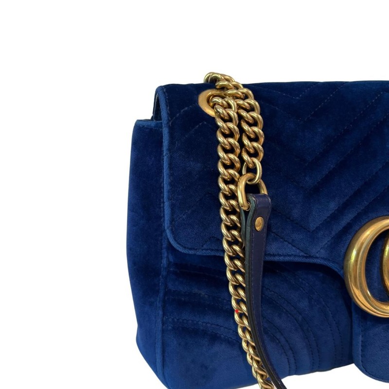 Bolsa Gucci Marmont Veludo Azul