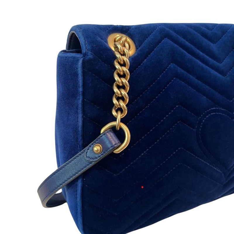 Bolsa Gucci Marmont Veludo Azul