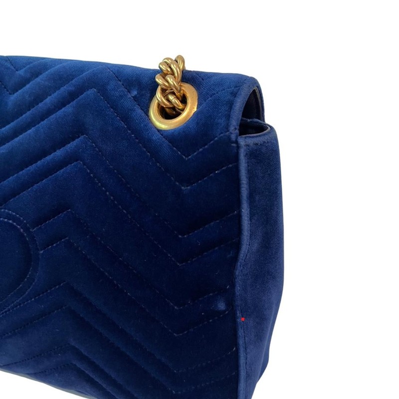 Bolsa Gucci Marmont Veludo Azul