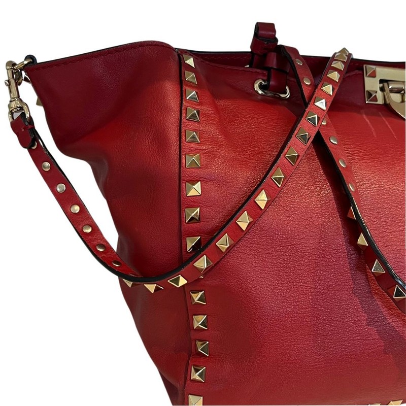 Bolsa Valentino Rockstud Wallet Chain Vermelha