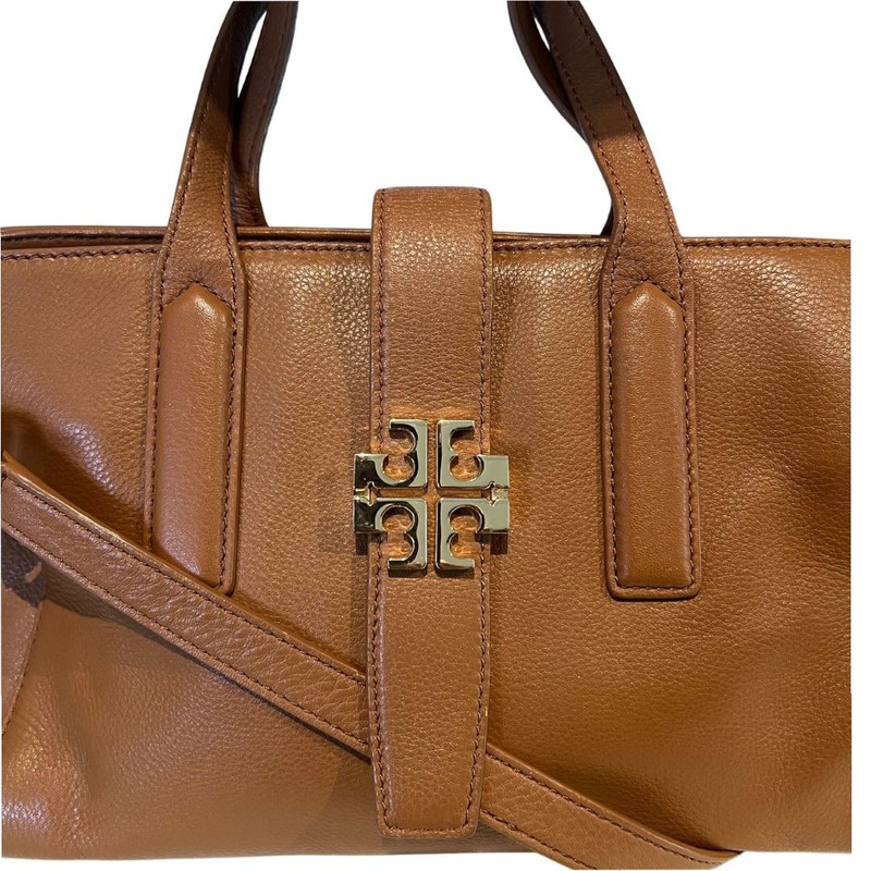 Bolsa Tory Burch Meyer Pebbled Caramelo