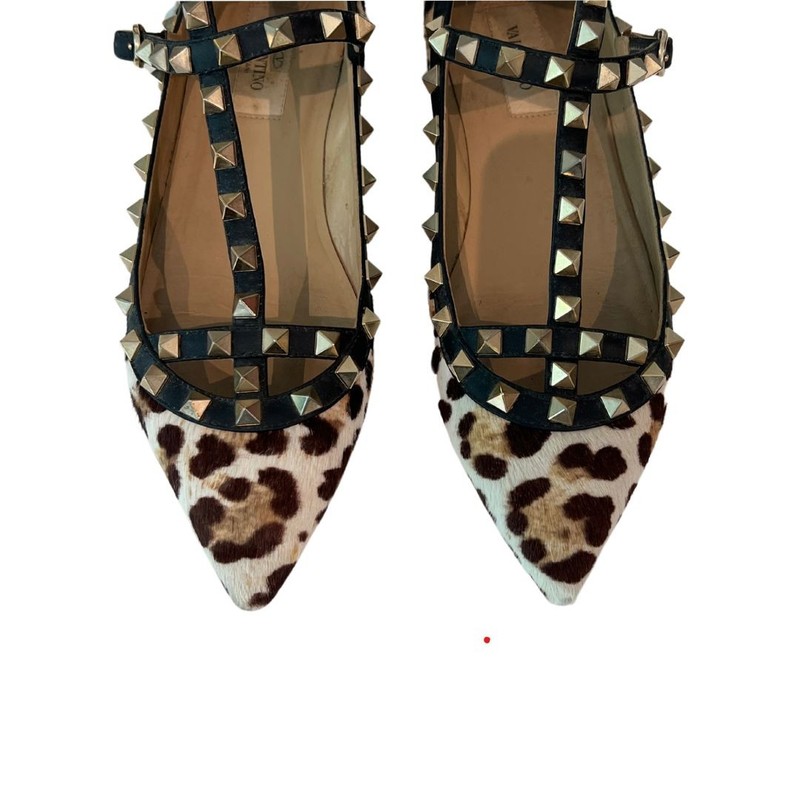 Sapatilha Valentino Rockstud Animal Print sola 37 - 35 Brasil