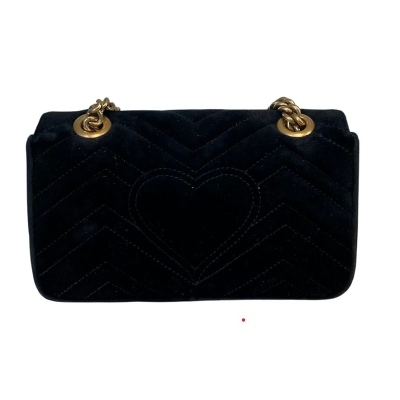 Bolsa Gucci Marmont Velvet Embroidered Preta