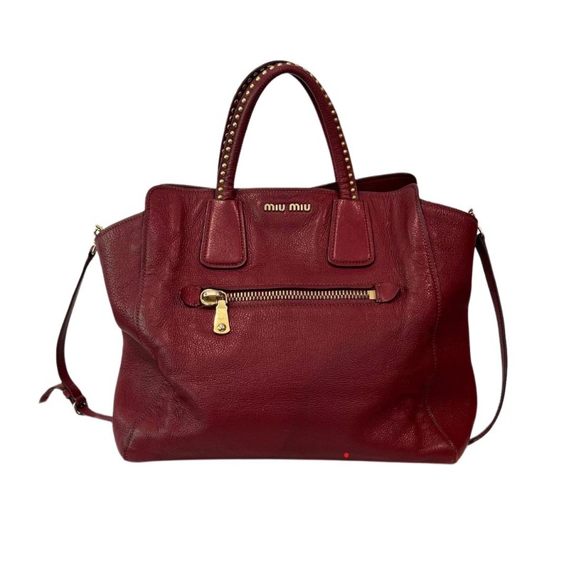 Bolsa Miu Miu Tote Stud Vinho