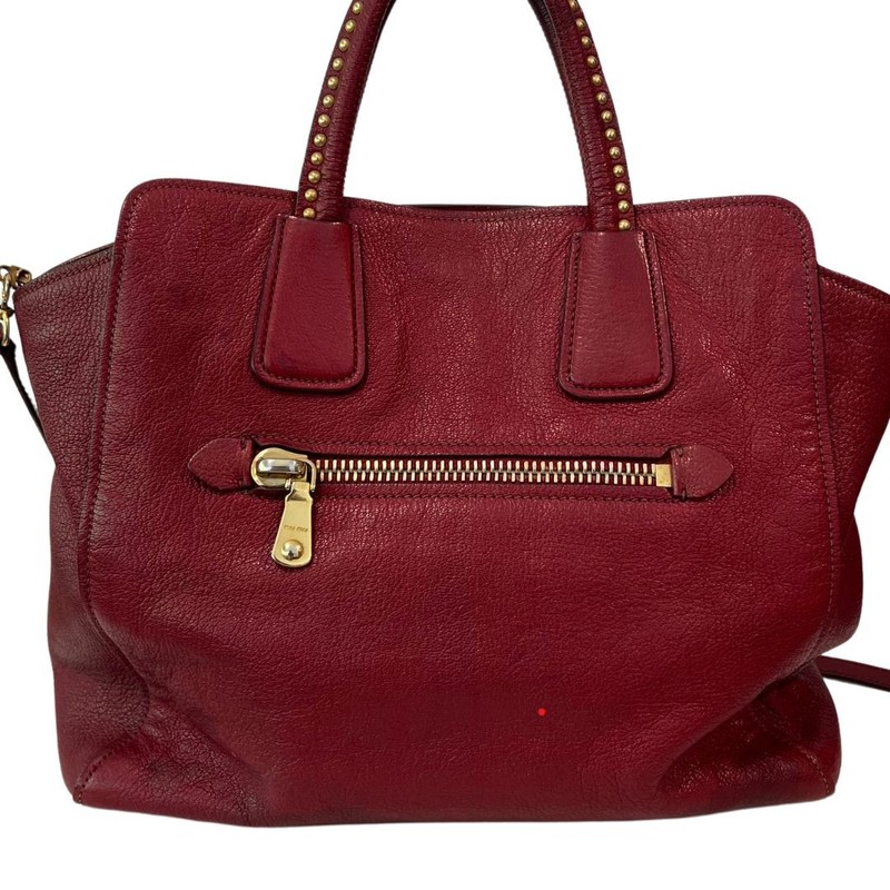 Bolsa Miu Miu Tote Stud Vinho