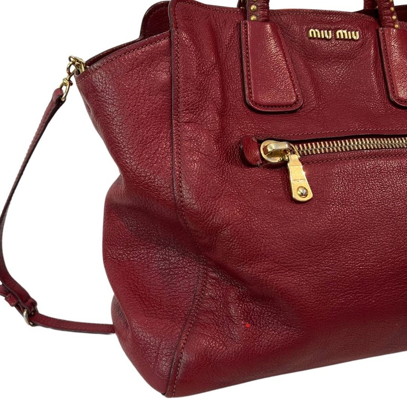 Bolsa Miu Miu Tote Stud Vinho