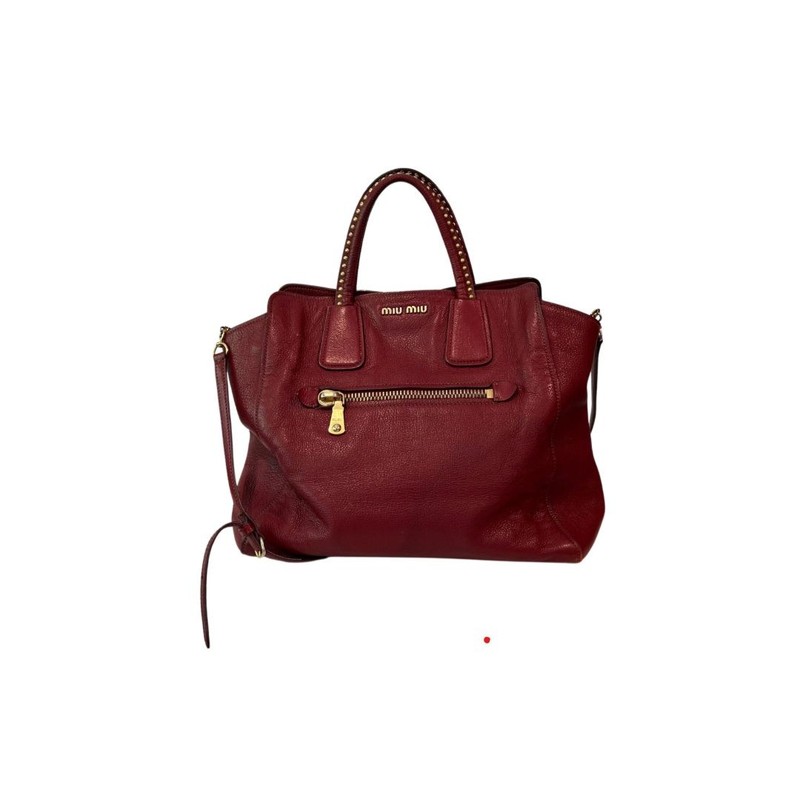 Bolsa Miu Miu Tote Stud Vinho