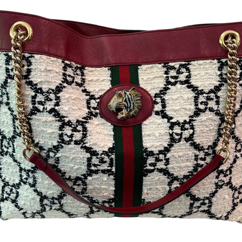 Bolsa Gucci Tweed Rajah Chain