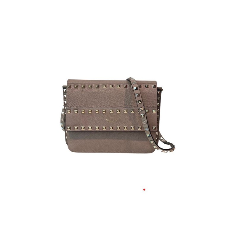 Bolsa Valentino Rockstud Crossbody Bege