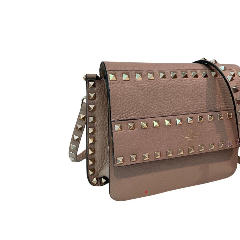 Bolsa Valentino Rockstud Crossbody Bege