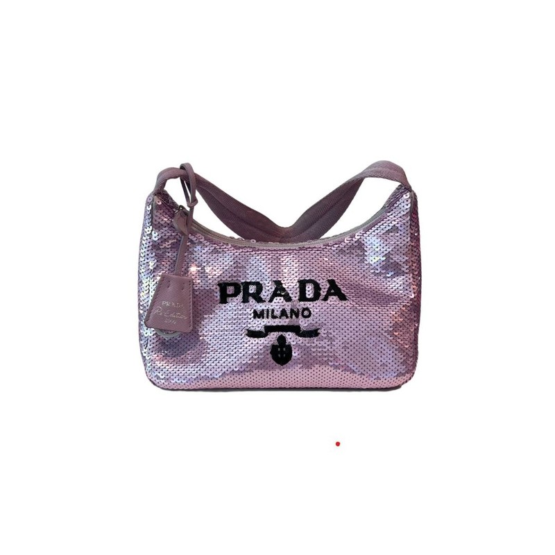 Bolsa Prada Re-Edition Paetes Lilás