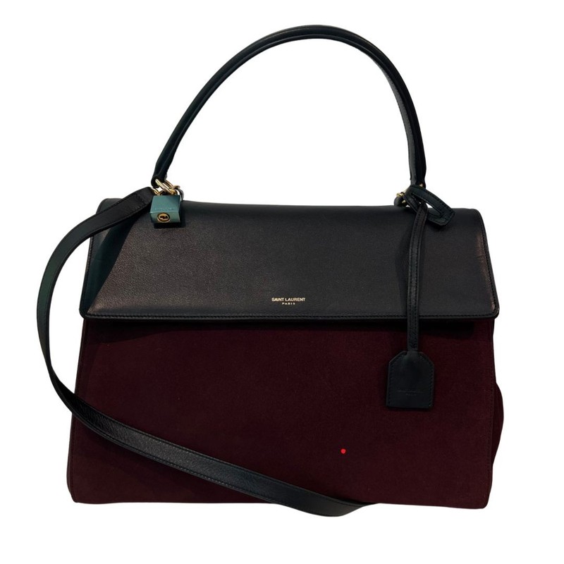 Bolsa Saint Laurent Medium Moujik Preto e Vinho