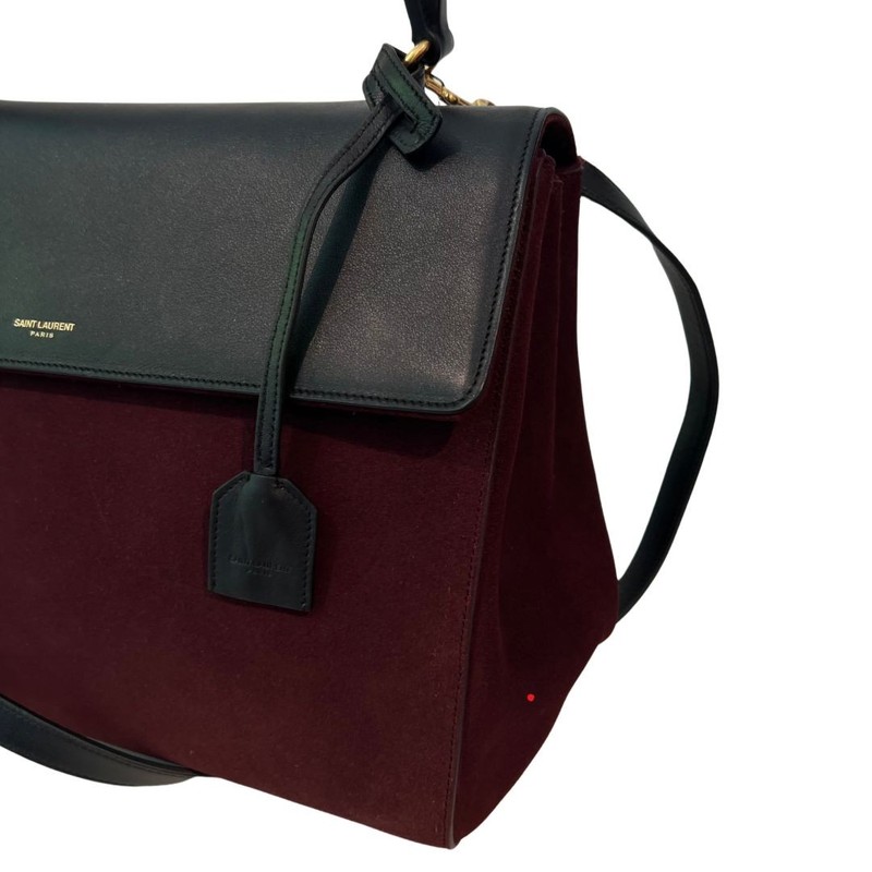 Bolsa Saint Laurent Medium Moujik Preto e Vinho