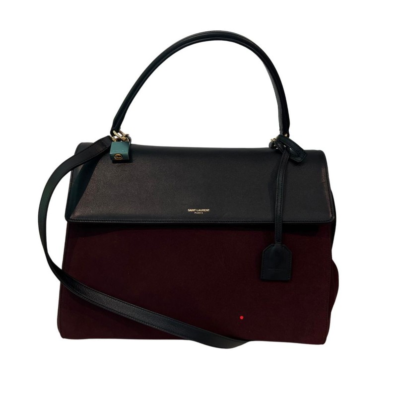 Bolsa Saint Laurent Medium Moujik Preto e Vinho