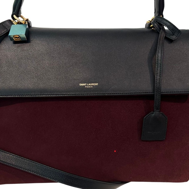 Bolsa Saint Laurent Medium Moujik Preto e Vinho