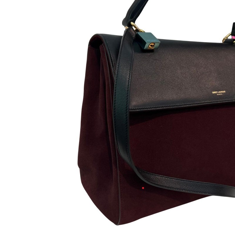 Bolsa Saint Laurent Medium Moujik Preto e Vinho