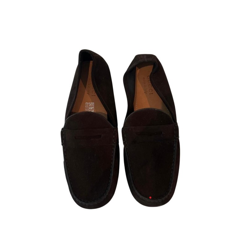 Mocassim Gucci marrom camurça 12 sola - 43 Brasil