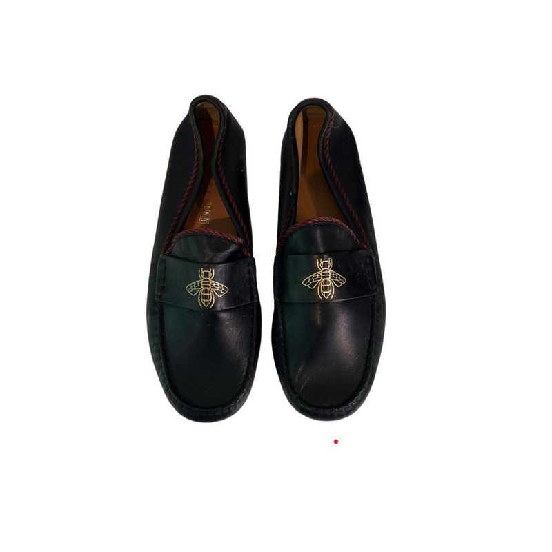 Mocassim Gucci preto couro masculino 11 sola - 43 Brasil
