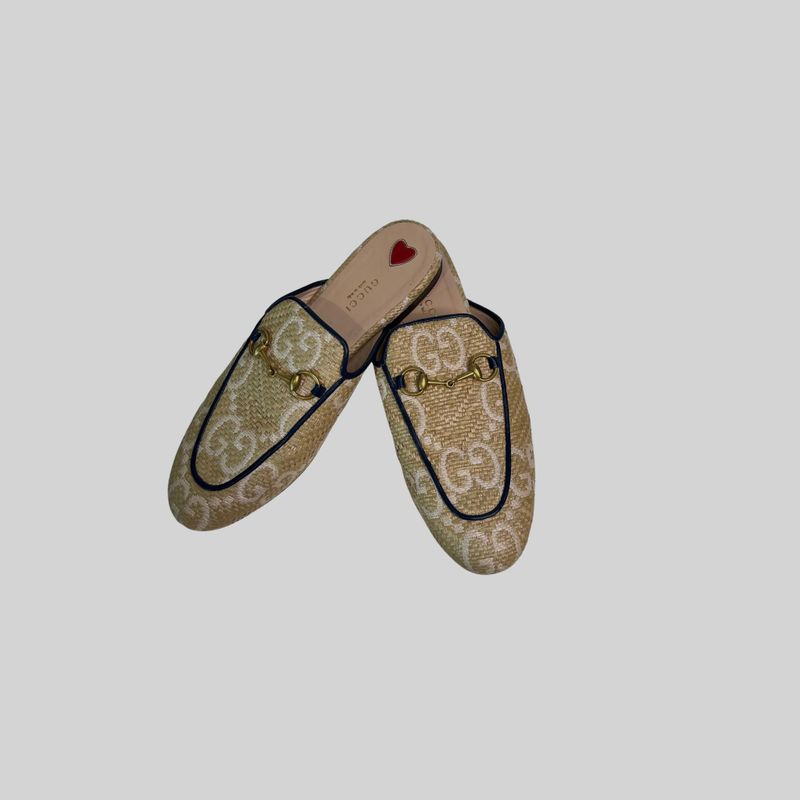 Mule Gucci Ráfia 38/5 sola - 37 Brasil