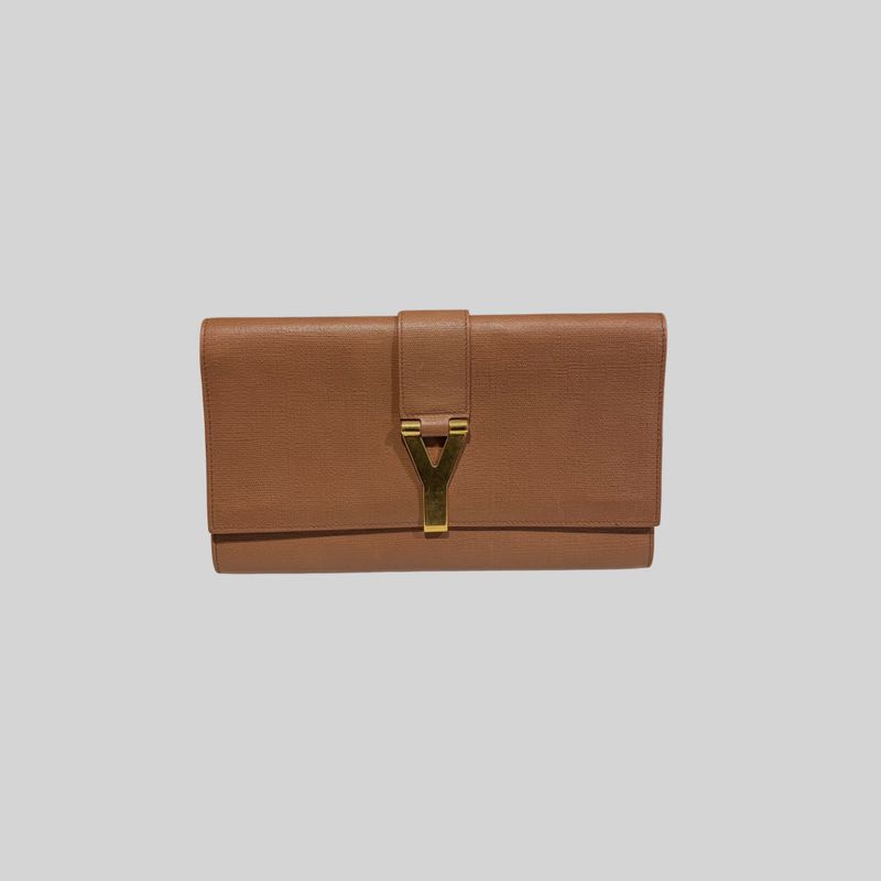 Bolsa Clutch YSL Chic Marrom 